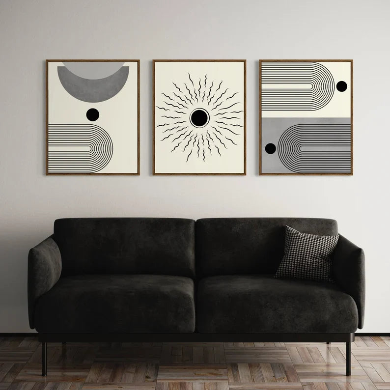 Ensemble de 3 Décorations Murales du Milieu du Siècle
