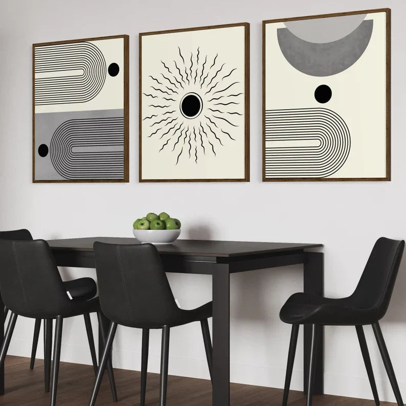 Ensemble de 3 Décorations Murales du Milieu du Siècle